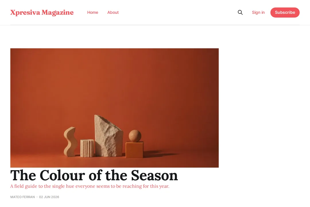 A magazine built with Xpresiva, hosted and maintained by Oksigenia